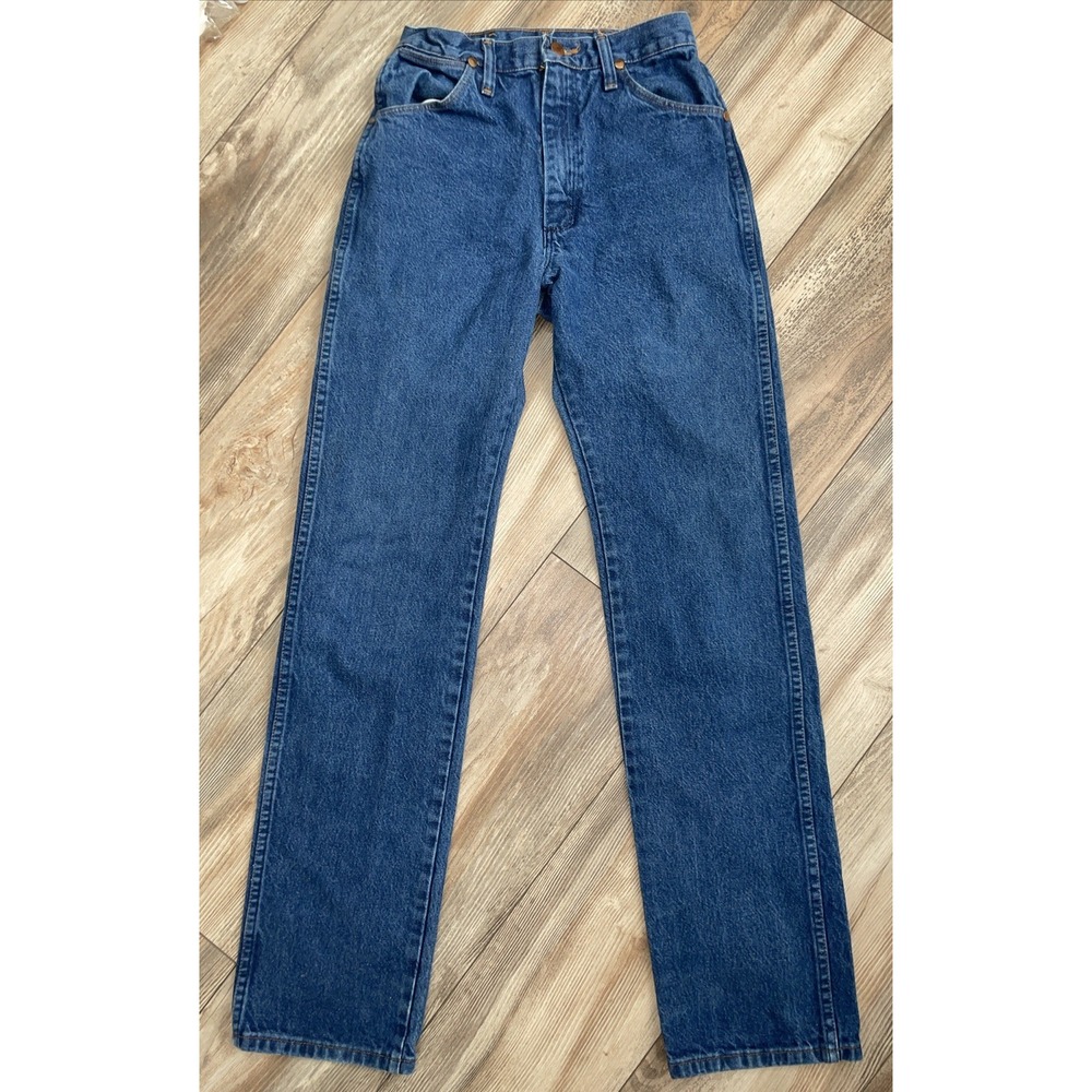 Vintage Wrangler Jeans Womens 7X34"Inseam Medium Wash Made in USA 14MWZG